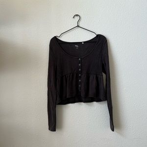 PacSun Brown Long Sleeve Top